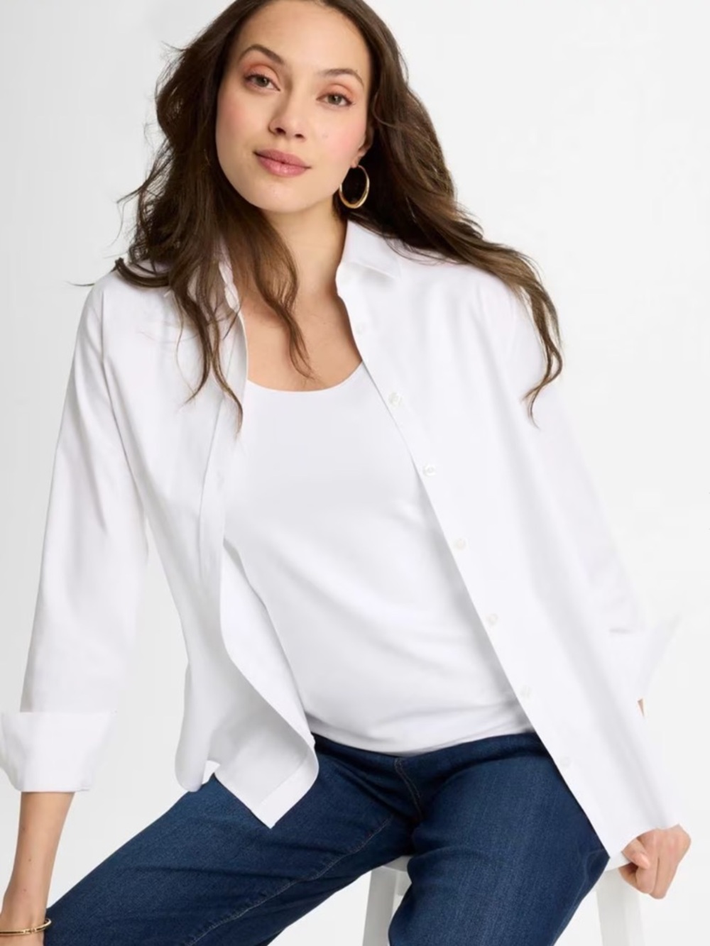 NWOT Chicos No Iron Stretch shirt size 2 or large - Picture 2 of 11